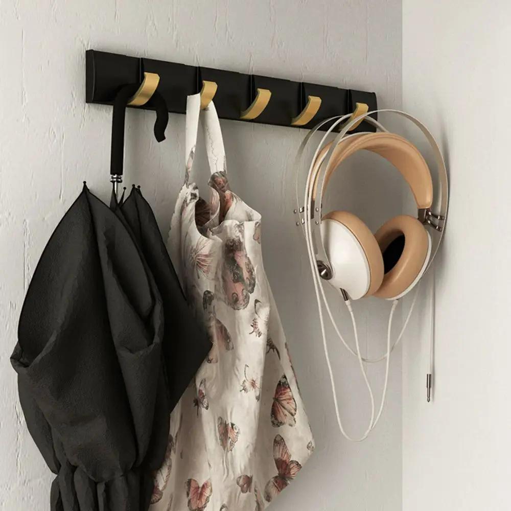 Aluminum Bathroom Accessories For Bathroom Back Door Nail Free Installation Coat Rack Clothes Holder Hooks Towel Hanger
