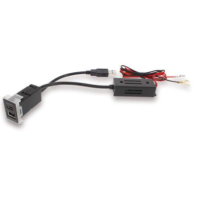 Tsuchiya Yac VP-135 AUDIO+TYPE-C Reversible USB Port for Toyota Vehicles, Black, 7.1 X 3.6 Inches (18 X 9.2 Cm)
