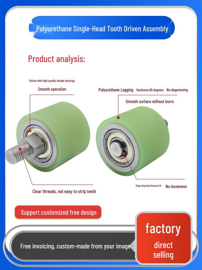Non-Powered Polyurethane Coated Positioning Conveyor Roller