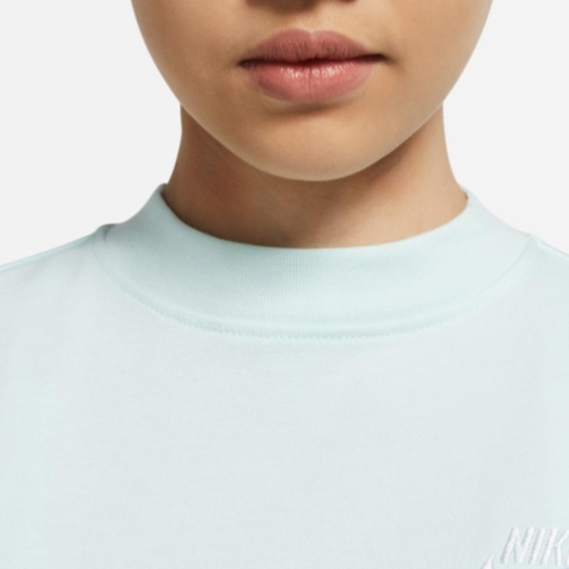 Nike Sportswear Logo Embroidered Loose Short Sleeve Knit T-Shirt Women Tops Green CJ3759-394
