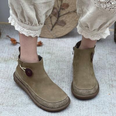 Handgefertigte Damenschuhe Herbst Martin-Stiefel lässige kurze Stiefel kurze Stiefel Damen vielseitig super ausländischer Stil vielseitig weiche Sohle Einzelstiefel