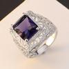 Vintage Lace Amethyst Ring Princess Pink Topaz Ring for Women Unique Floral Hollow Out Jewelry