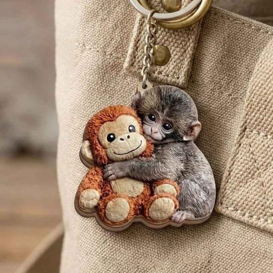 Skydda Punch The Monkey Nyckelring Lättväska Berlock Mini Tillbehör Plånboksberlock Ryggsäcksdekoration