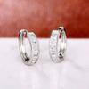 Huitan Zinc Alloy Color Hoop Earrings for Women Luxury Paved Square Cubic Zircon Exquisite Female Earrings Daily Wear Trendy Zircon