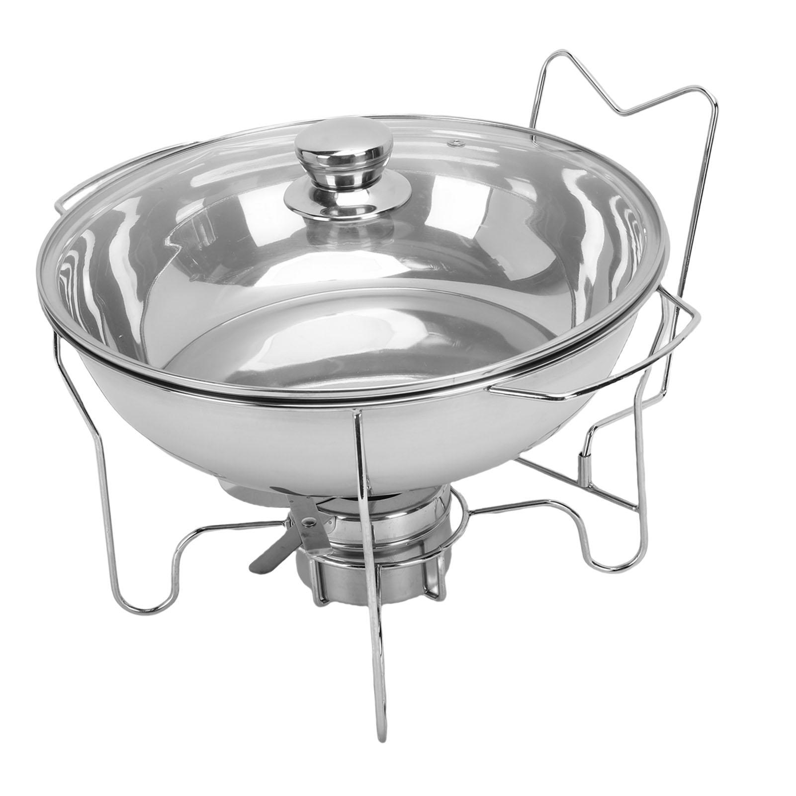 

Круглі чафінг-діші для буфетного набору з нержавіючої сталі, набір для підігріву їжі для буфету з кришкою зі скла, контейнер для палива Type 1