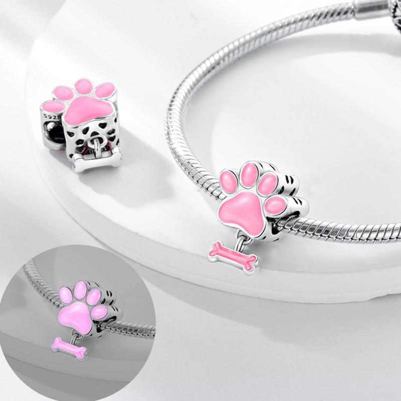 Colorful Heart Murano Glass Flower Travel Pink Charm Bead Components Copper Metal Compatible With Authentic Original Bracelet High Quality Fine
