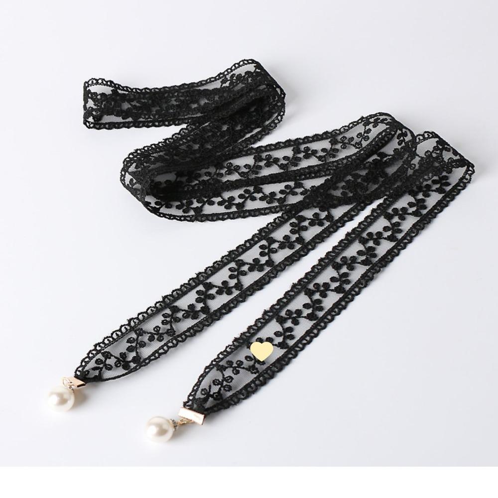 Elegant Style Pearl Pendant Belt Sweet Design Dress Waist Chain Lace Waist Belt for Women