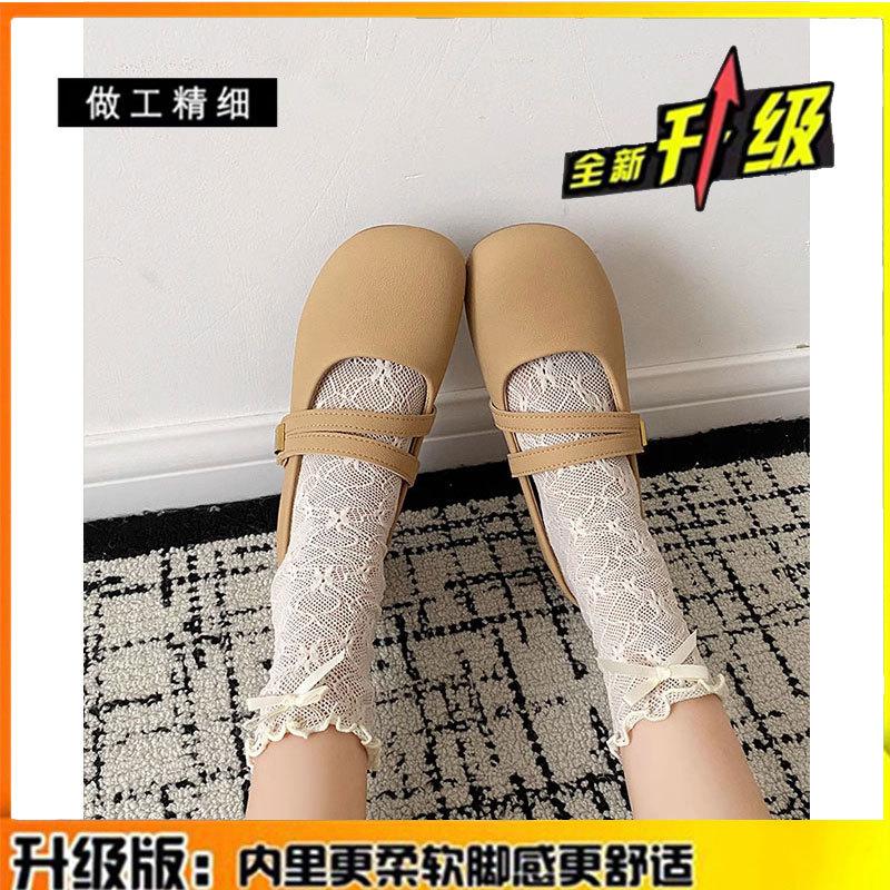 

Кожаные туфли на толстом каблуке, универсальные, сказочные, с юбкой, одинарные, женские туфли 2025 весна и лето, новые французские туфли Мэри Джейн из маленькой кожи 35