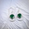 Genuine Green Onyx Gemstone 925 Sterling Silver Designer Jewelry Earrings 1.50" EE-38-16
