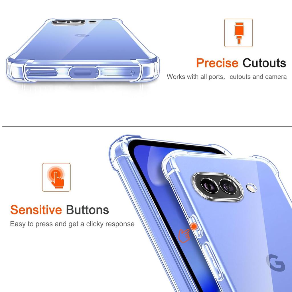 Shockproof Airbag TPU Case for Google Pixel 10 Pro 9A 9 Pro XL Protective Cover Transparent Capa Fundas Coque