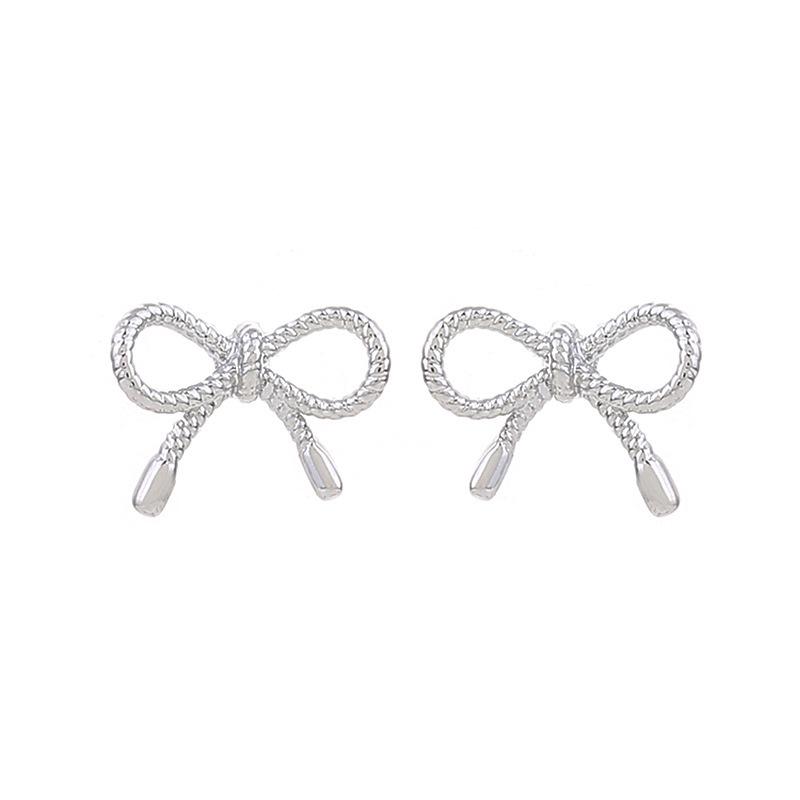 Chic Hollow Bowknot Fresh Stud Earrings for Women