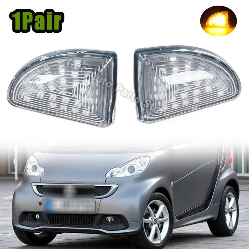 For 2007-15 Smart Fortwo W451 Clear Lens Amber Full LED Front Side Marker Lights