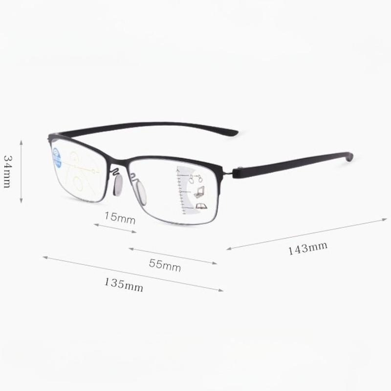 Progressive Multifocal Reading Glasses High-End Anti Blue Light Presbyopia Glasses for Near and Far Vision Business Eyewear