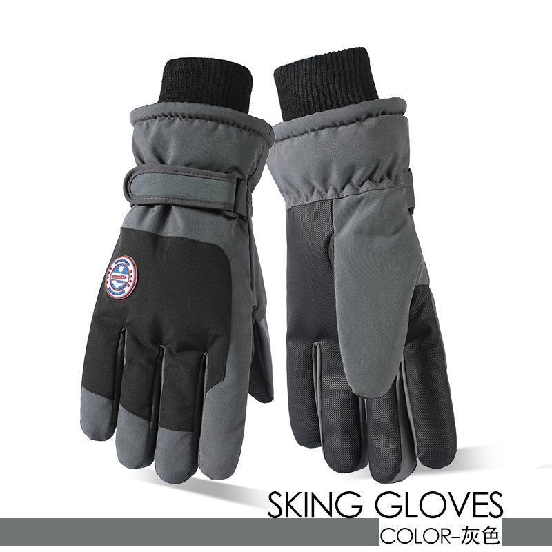 Ski Gloves Fleece Men's and Women's Ski Gloves Female Students Outdoor Electric Vehicle Riding Fleece Finger Gloves Men's Winter