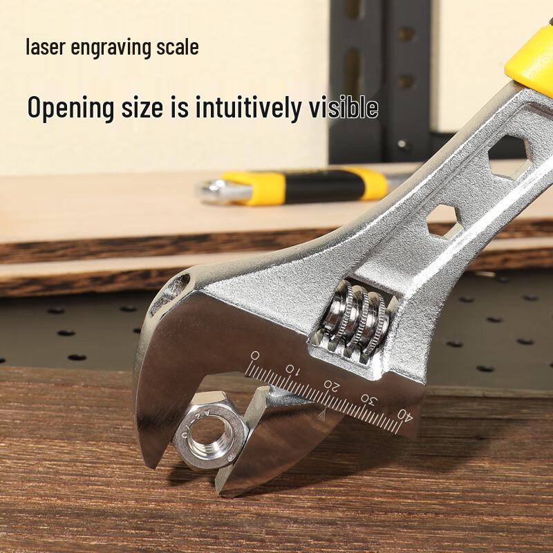 Deli Rubber Handle Adjustable Wrench