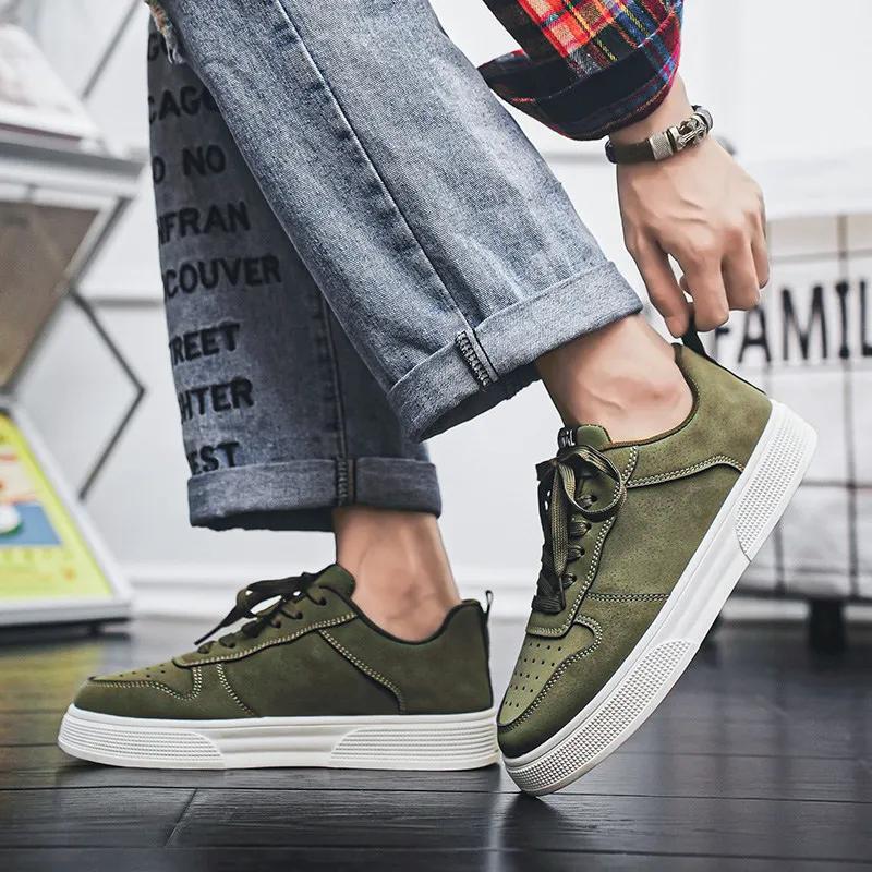 Cheap Green Man Urban Sneakers Big Size 48 Platform Men’s Skateboarding Shoes Harajuku Low Cut Male Skate Shoe Zapatos Hombre