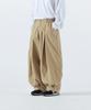 ANGLAN Unbalance Long Tuck Balloon Pants - Beige