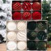 6pcs/set Red Green White Christmas Ball Ornaments Velvet Xmas Tree Hanging Balls  Children Gifts