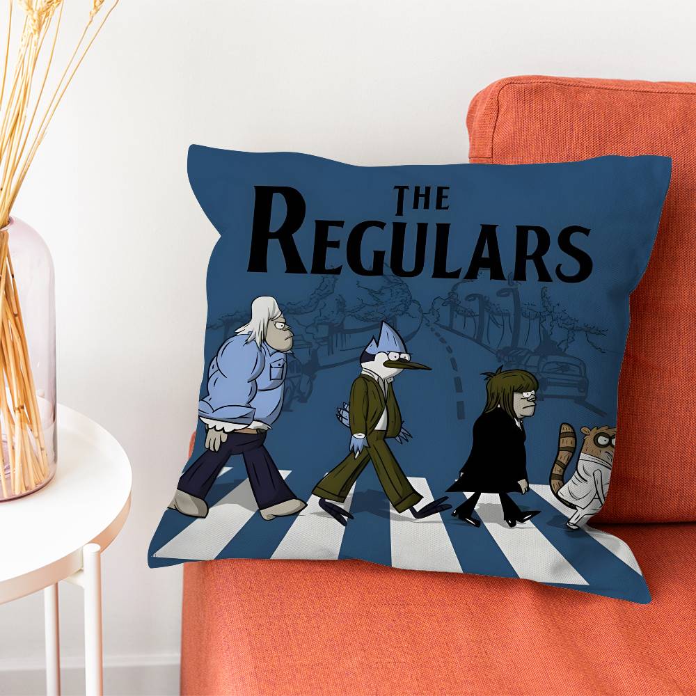 RRegular Rigby Show Pillow Case Plush Fabric Soft Pillowcase Double Sided Print Cushion Cover Household Gifts