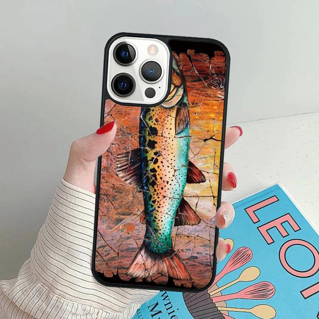 Trout Fishing phone Case Cover For iPhone 17 Air 16 15 14 Plus Apple 11 12 13 Pro Max coque