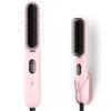 ABVOT [Pioneering C-shaped Curved Surface & Densely Packed Comb Teeth for Bangs] Styling Hair Iron Brush with Storage Holder, Straight Brush, Three Te