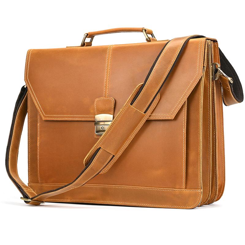 Formal Business Bag Genuine Leather Briefcase Bag For 15 Inch Notebook PC Computer Bag Cowhide Messenger Bags For Male
