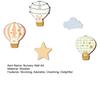 5 Pcs Star Cloud Hot Air Balloon Nursery Decor Boho Wooden Wall Hanging Sign for Bedroom Classroom Playroom Baby Shower Decoration