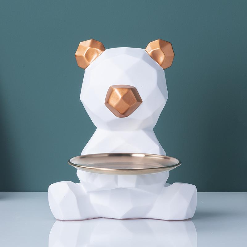 Nordic Light Luxury Style Geometric Cat Entrance Key Storage Ornament Home Living Room Coffee Table Decoration Housewarming Gift