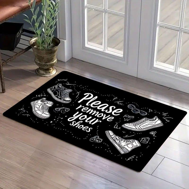 Please Remove Your Shoes Door Mat Carpet Mat Rug Home Chalk Drawing Shoe Pattern Non Slip Floor Mat Entryway Door Mat