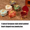 Alloy Rose Pattern Jewelry Organizers In Heart Shape For Women And Girls