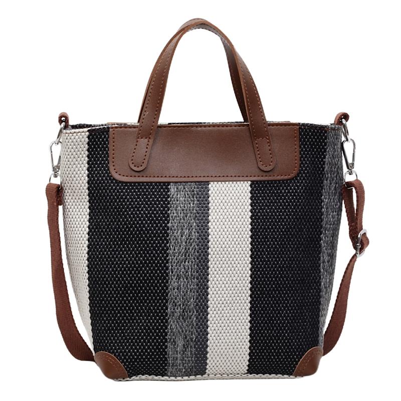 

Women s Large-capacity Striped Shoulder Bag чорний