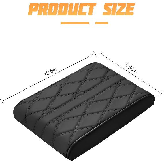 Mandark Car Center Console Cover, Soft Leather Memory Foam Automotive Armrest Seat Box Cushion Pad, Waterproof Comforable Vehicle Arm Rest Mat