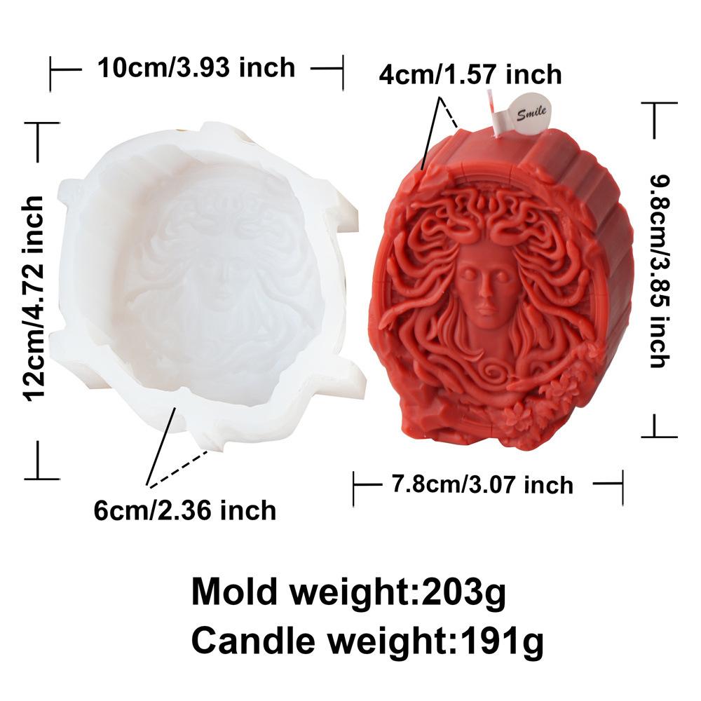 

2D/3D New Medusa Figure Silicone Candle Silicone Mold Snake Head Goddess Gypsum Mold Resin Crafts Concrete Casting Molds
