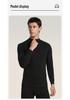 Men's 100% Cotton High-Neck Knit Thermal Set: Antibacterial Top & Bottoms, Plus Sizes