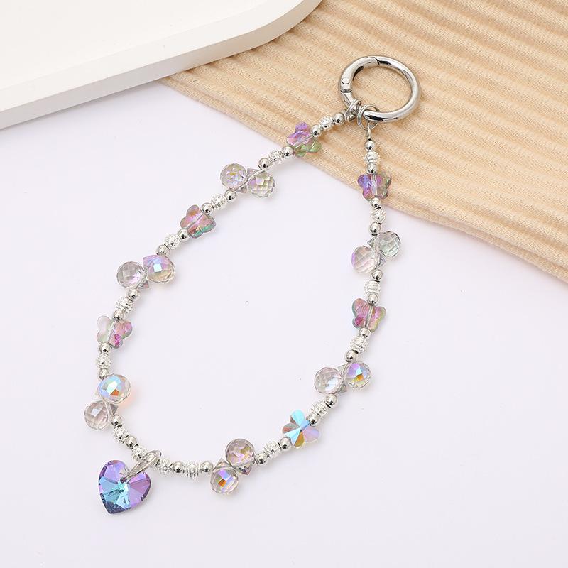 New Pearl Bow Beaded Pendant Phone Case Charm Wrist Strap Lanyard