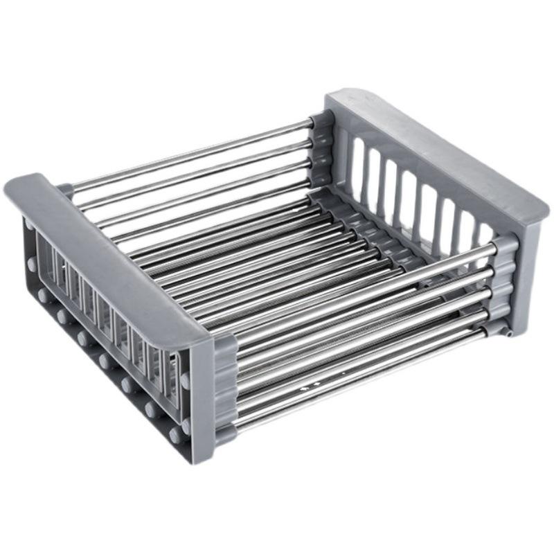 Stainless Steel Kitchen Sink Draining Basket for Fruit, Vegetable, and Dish Storage