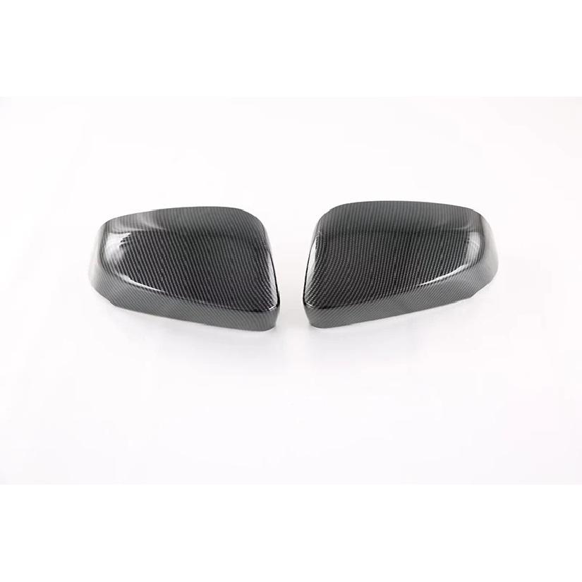 For Toyota bZ4X EA10 Carbon Fiber Style Door Side Mirror Cover Trim Rear View Cap Overlay Molding Garnish
