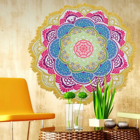 Mandalas Tapestry Lotus Wall Hanging Beach Towel Yoga Mat Blanket Camping Pad
