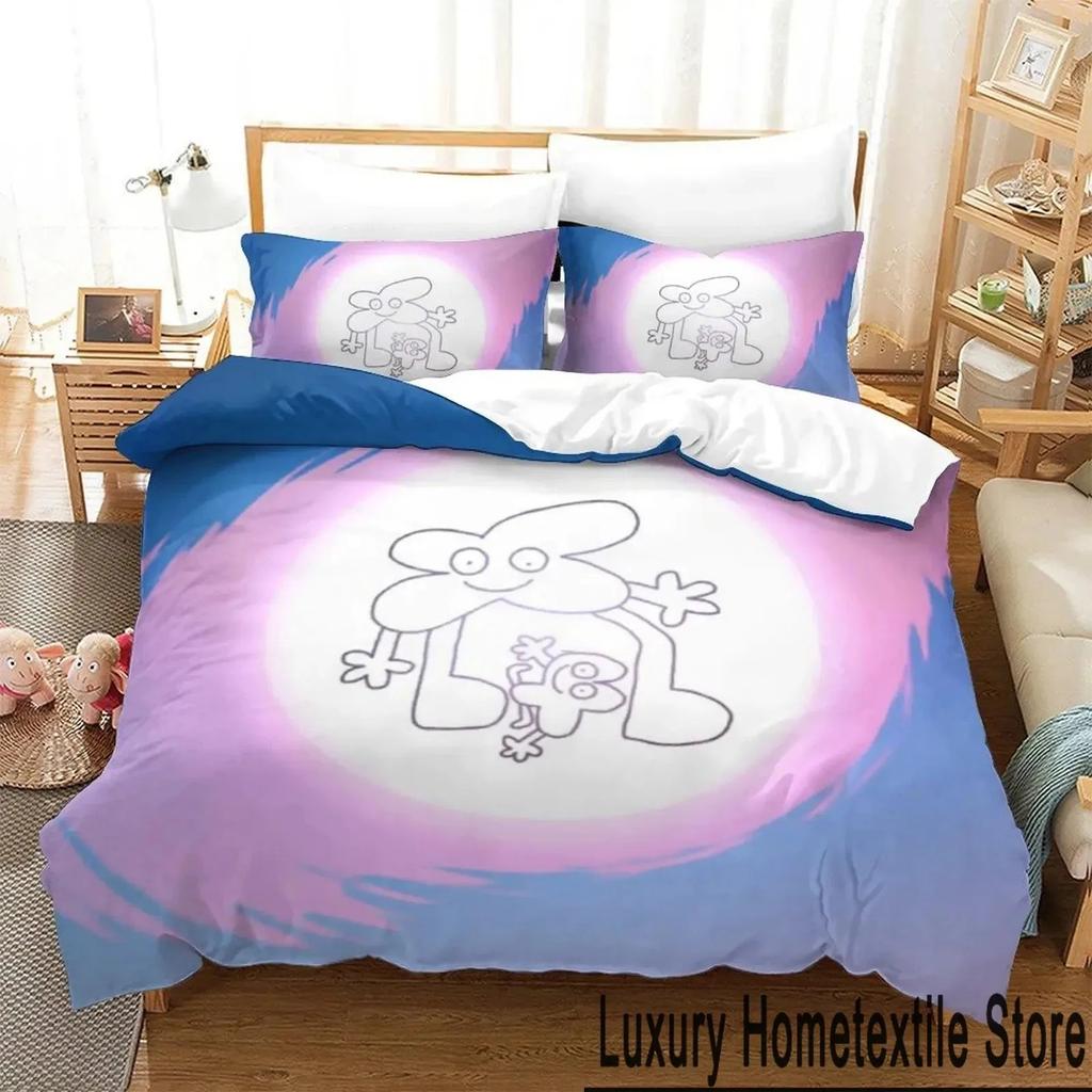 Set de așternuturi 3D Desen animat Jacknjellify pentru Băieți Fete Dimensiune Twin Queen King Huse de pilotă Fețe de pernă Paturi băieți Adult