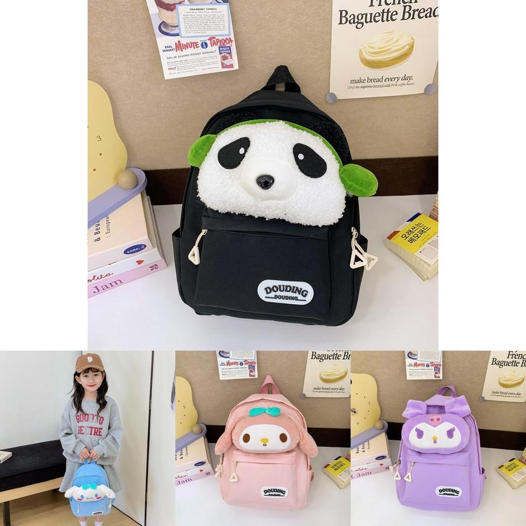 Kuromi Hello Kitty Melody Cinnamoroll Plush Toy Kids Backpack With Breathable Nylon For Kindergarten Children
