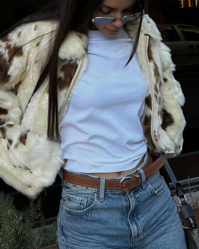European & American Women's Autumn/Winter Leopard Fur Coat - New Fashion, Fluffy & Simple Design