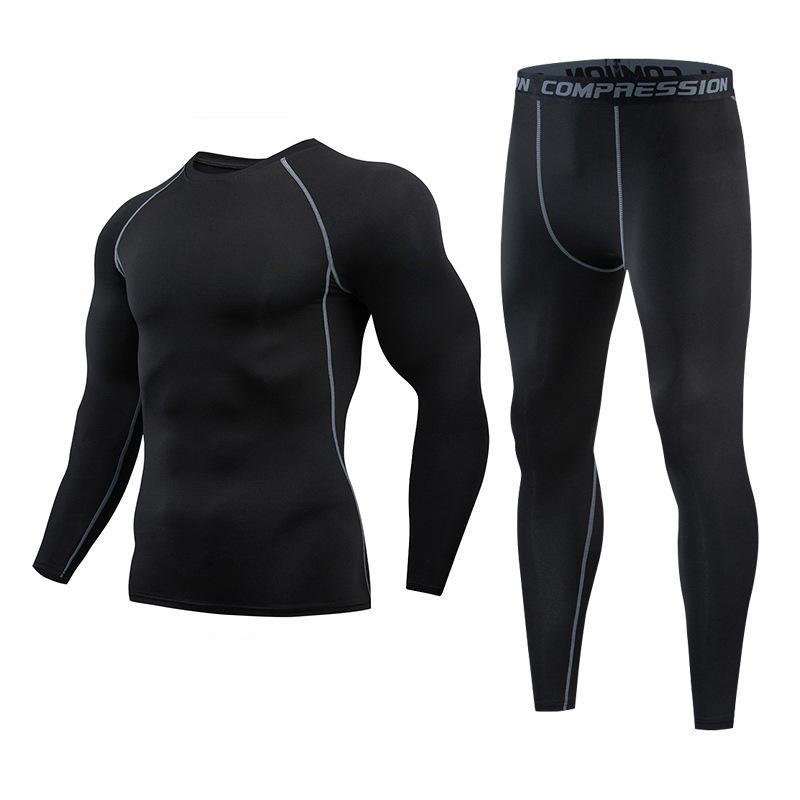 Men's Quick-Dry Red Long-Sleeve Sports Tights for Running and Basketball - Autumn/Winter Fitness Wear