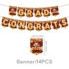 2026 Red & Gold Graduation Party Supplies: Paper Plates, Flags, Napkins & Swirls