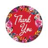 Darling Souvenir Round 45 Pcs Floral & Vines Border Black Thank You Stickers Envelope Seal-1.6