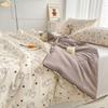 Queen Size Washed Double Gauze Summer Quilt Lightweight Comforter Soft Breathable Soya Fibre Filling Blanket for Spring