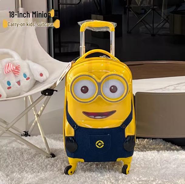 18" Kufřík Minion Cartoon na palubu - Tmavě modrý džínový pro děti i dospělé