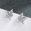 VENTFILLE 925 Stamp Silver Color Star Earrings for Women Crystal Jewelry Girls Birthday Gift Dropship Wholesale
