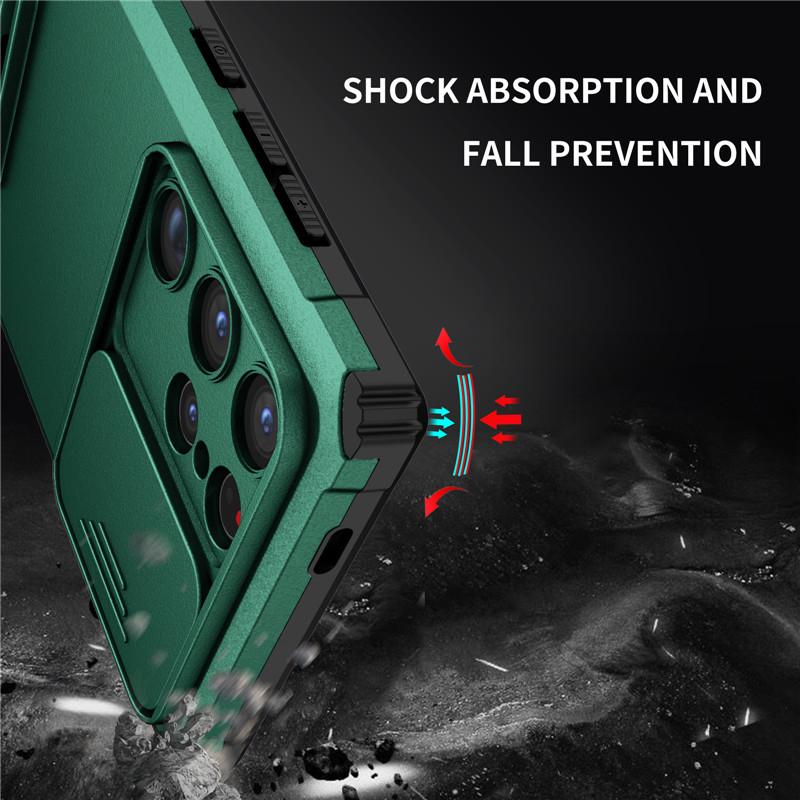 Rugged Armor Shockproof Phone Case for Samsung Galaxy S24 Plus S24 Ultra S 24 Camera Protection Holder Stand Back Cover