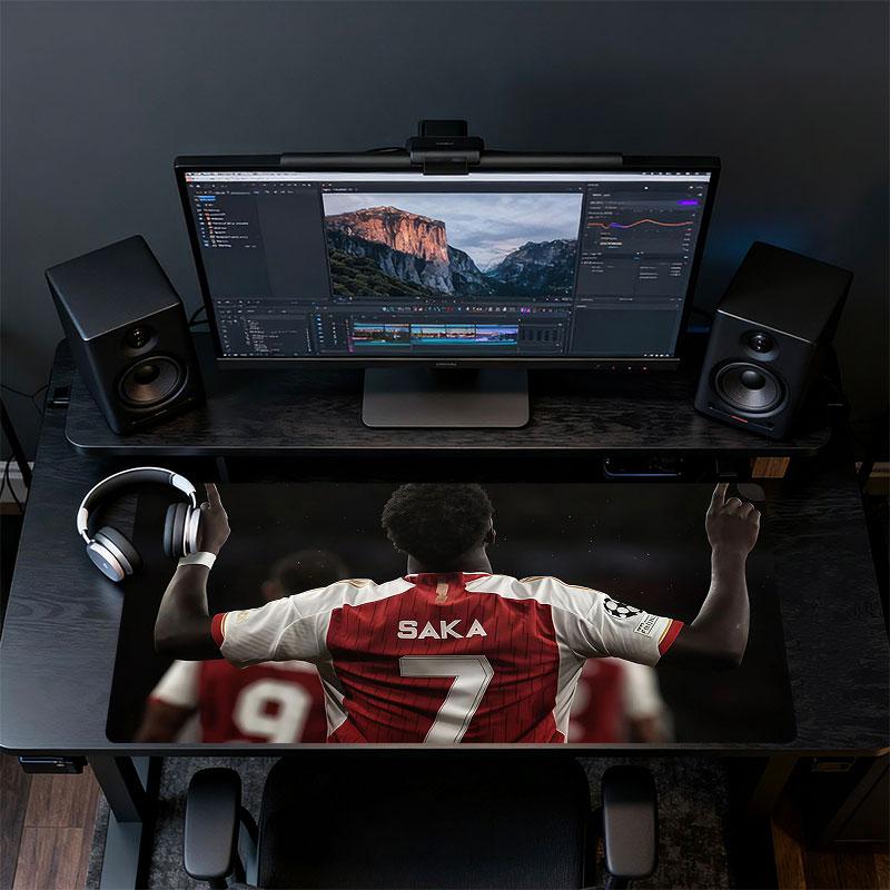 Saka Mouse Pad, Large Gaming Desk Mat, Non-slip XXL Mousepad for Laptop & Tablet, Mini PC Playmat with Stitched Edges