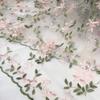130x90cm Small Fresh Pink Flower Mesh Embroidered Lace Fabric For Children's Skirts, Women's Dresses, DIY Sewing Fabric TJ20432